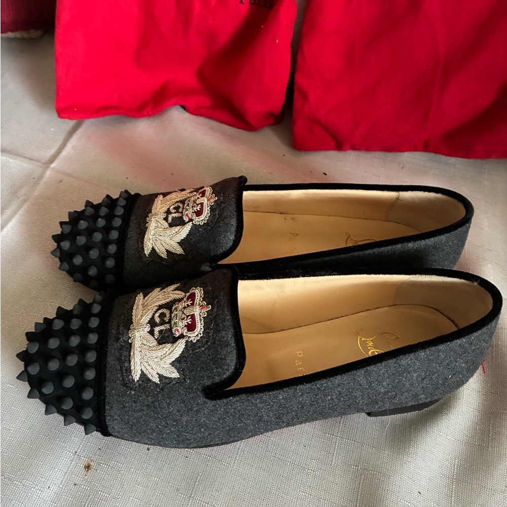 Christian Louboutin Spike Logo Loafers - Picture 2 of 7
